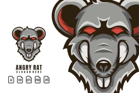 Angry Rat Mascot Logo: A Versatile Template for Dynamic Branding