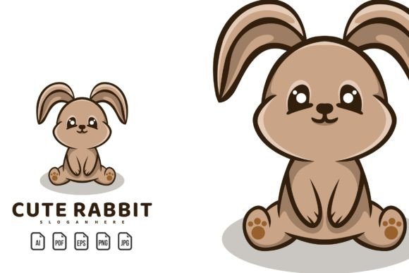 Bring Your Brand to Life with a Cute Rabbit Mascot Logo
