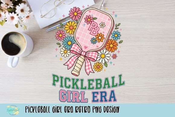 Celebrate the Game with the Pickleball Girl Era Retro PNG Design