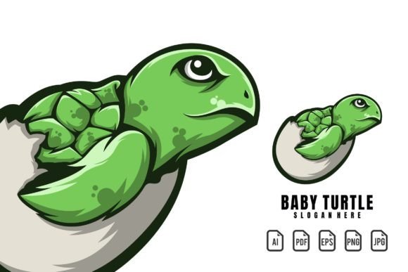 Cute & Professional: Your Baby Turtle Mascot Logo Template