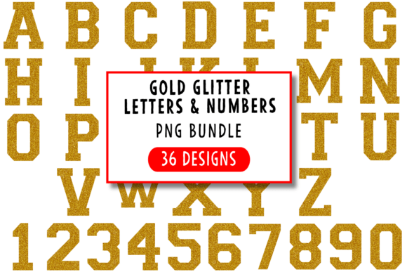 Gold Glitter Letters and Numbers PNG: A Sparkling Asset for Your Projects