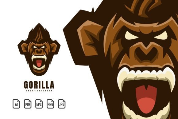 Powerful Gorilla Mascot Logo for Bold Branding