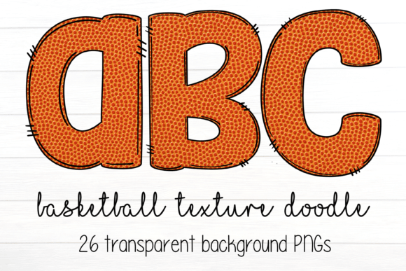 Score Big with Basketball Texture Doodle Letter PNGs for Your Designs