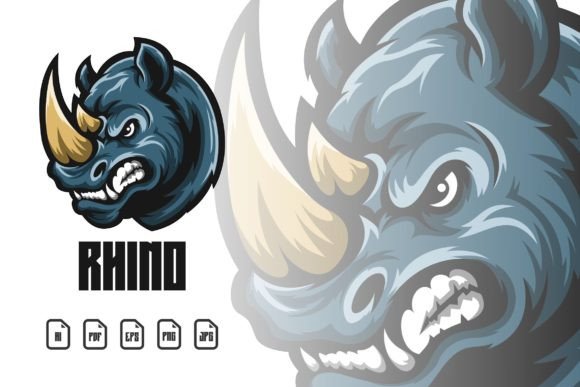 Unleash Your Brand's Power with a Dynamic Rhino Mascot Logo