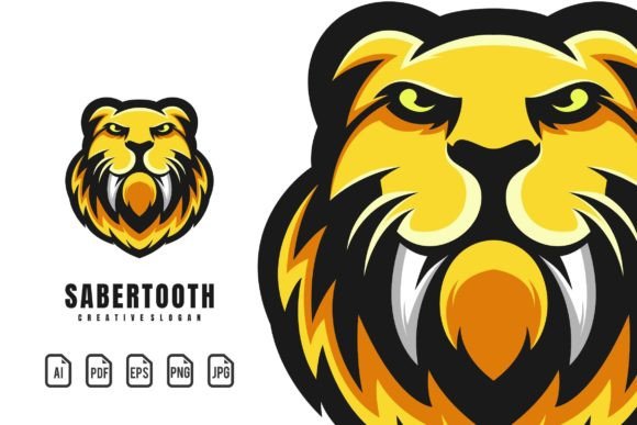 Unleash Your Brand's Power with a Sabertooth Mascot Logo