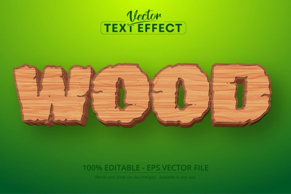 Wood Text, Cartoon Style Text Effect: A Playful Edge for Modern Design